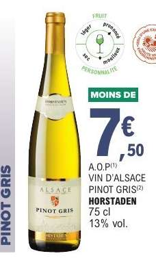 A.O.P VIN D'ALSACE PINOT GRIS