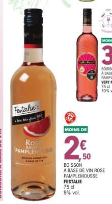 BOISSON À BASE DE VIN ROSÉ PAMPLEMOUSSE FESTALIE