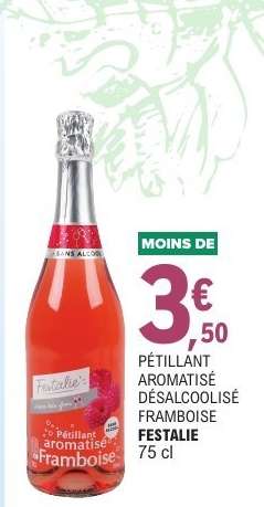 PÉTILLANT AROMATISÉ DÉSALCOOLISÉ FRAMBOISE FESTALIE