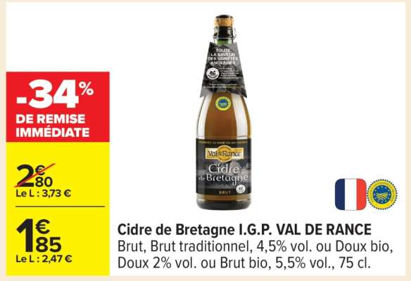 Cidre de Bretagne I.G.P. VAL DE RANCE