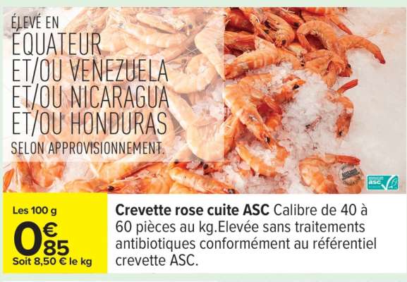Crevette rose cuite ASC