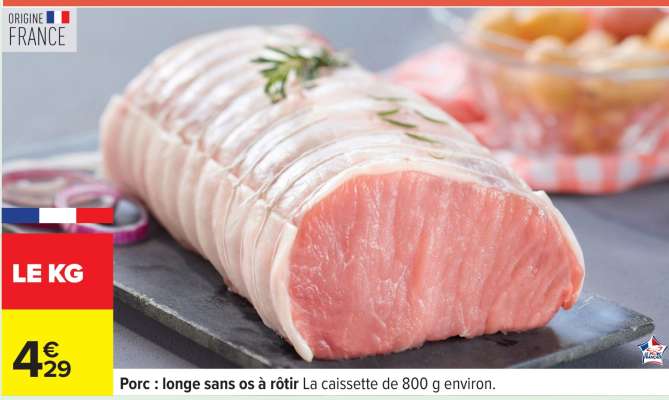 Porc : longe sans os à rôtir