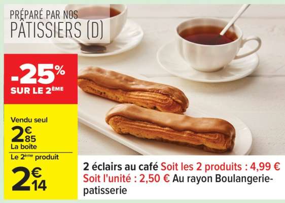 2 éclairs au café
