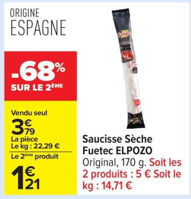 Saucisse Sèche Fuetec ELPOZO