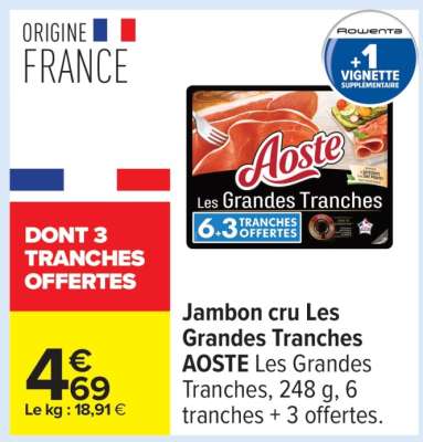 Jambon Cru Les Grandes Tranches Aoste