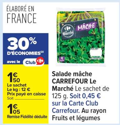 Salade mâche CARREFOUR Le Marché