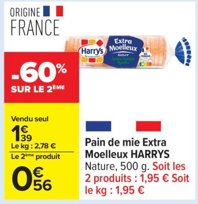 Pain de Mie Extra Moelleux Harrys