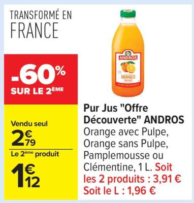 Pur jus "Offre découverte" ANDROS