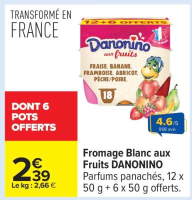 Fromage Blanc aux Fruits DANONINO