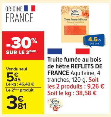 Truite fumée au bois de hêtre REFLETS DE FRANCE