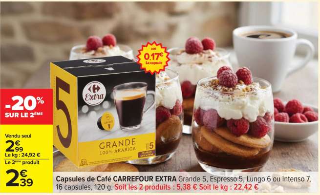 Capsules de Café CARREFOUR EXTRA