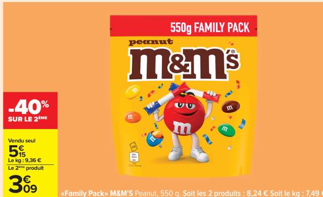 M&M's Peanut 550g Family Pack