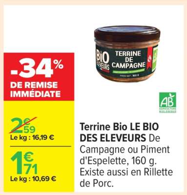 Terrine Bio LE BIO DES ELEVEURS