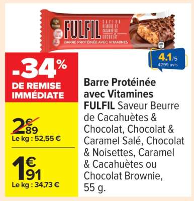 BARRE PROTÉINÉE AVEC VITAMINES “FULFIL”