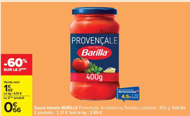 Sauce tomate BARILLA Provençale