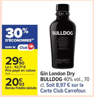 Gin London Dry BULLDOG 40% vol., 70 cl