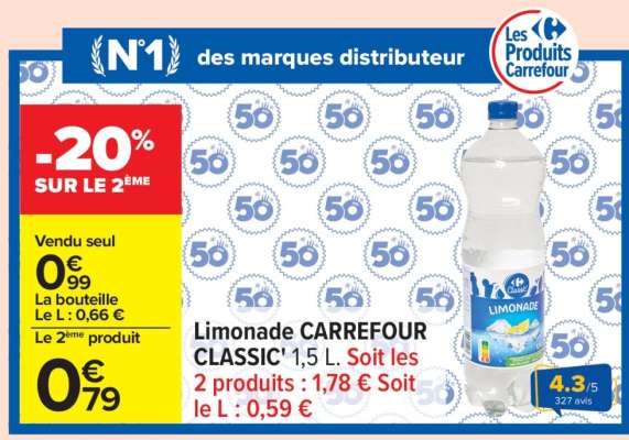 Limonade CARREFOUR CLASSIC'
