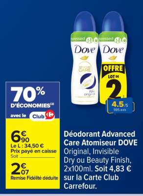 Déodorant Advanced Care Atomiseur DOVE