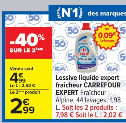 Lessive liquide expert fraicheur CARREFOUR EXPERT
