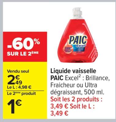 Liquide vaisselle PAIC Excel²