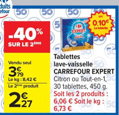 Tablettes lave-vaisselle CARREFOUR EXPERT