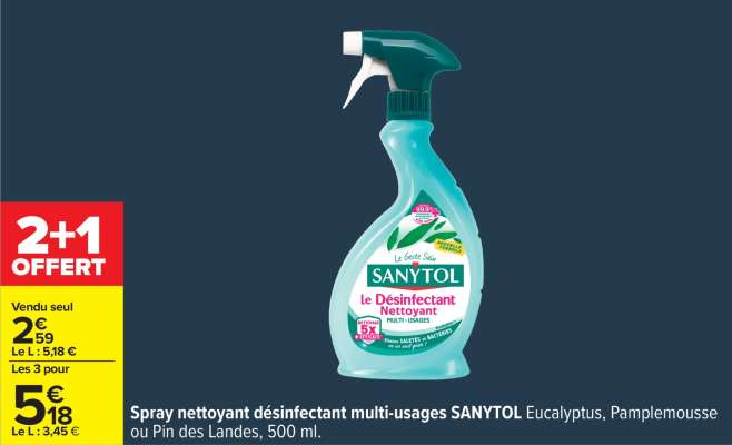 Spray nettoyant désinfectant multi-usages SANYTOL