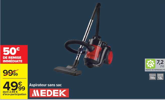 Aspirateur sans sac MEDEK
