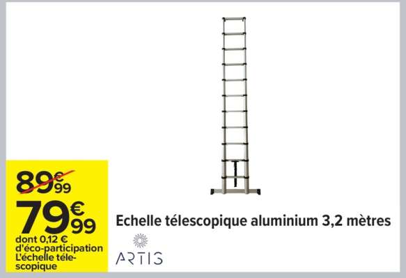 Echelle télescopique aluminium 3,2 mètres
