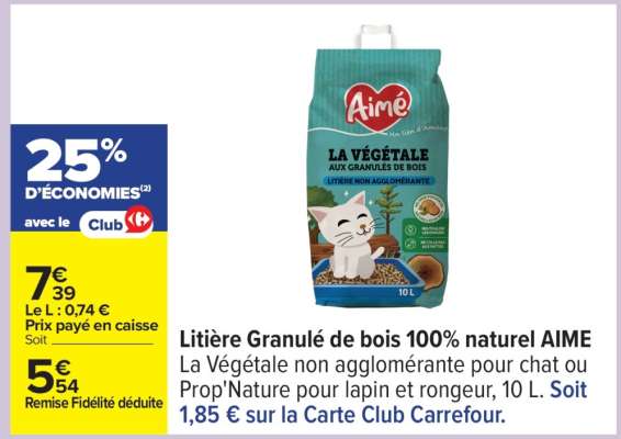 Litière Granulé de bois 100% naturel AIME