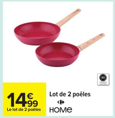 Lot de 2 poêles