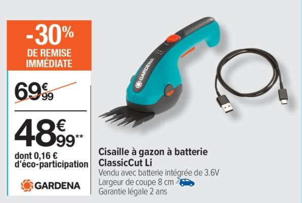 Cisaille à gazon à batterie ClassicCut Li