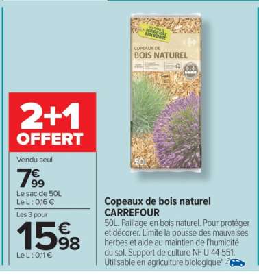Copeaux de bois naturel CARREFOUR