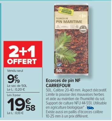 Ecorces de pin NF CARREFOUR