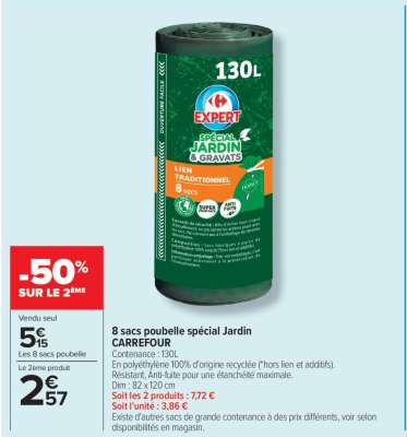 8 sacs poubelle spécial Jardin CARREFOUR
