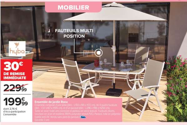 Ensemble de jardin Rona