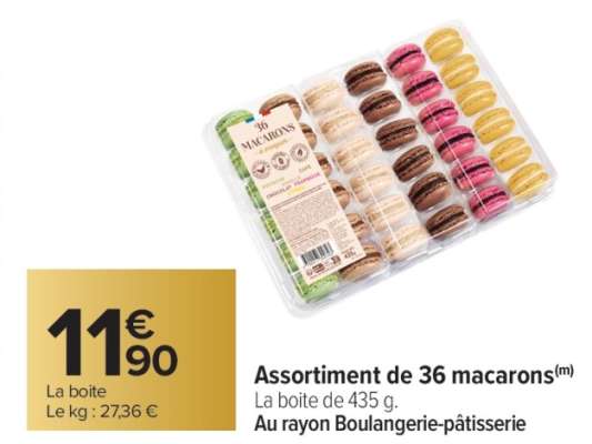Assortiment de 36 macarons