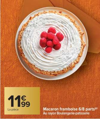 Macaron framboise 6/8 parts