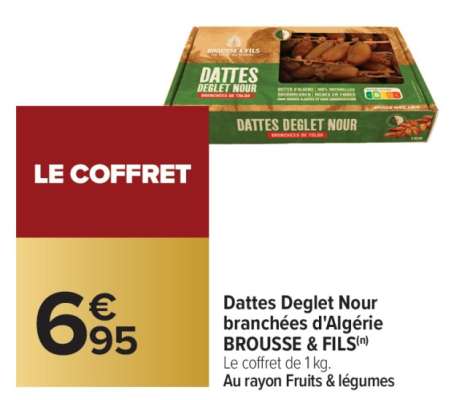 Dattes Deglet Nour branchées d'Algérie BROUSSE & FILS