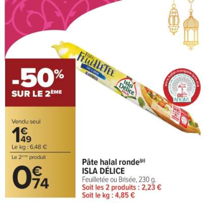 Pâte halal ronde ISLA DÉLICE