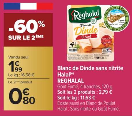 Blanc de Dinde sans nitrite Halal
