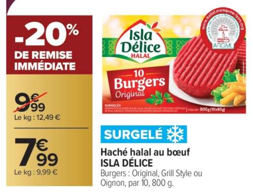 Haché halal au bœuf ISLA DÉLICE