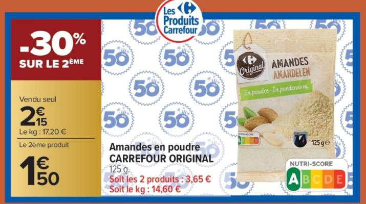Amandes en poudre CARREFOUR ORIGINAL