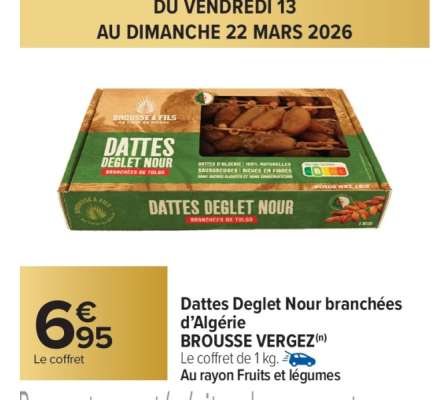 Dattes Deglet Nour branchées d'Algérie BROUSSE VERGEZ