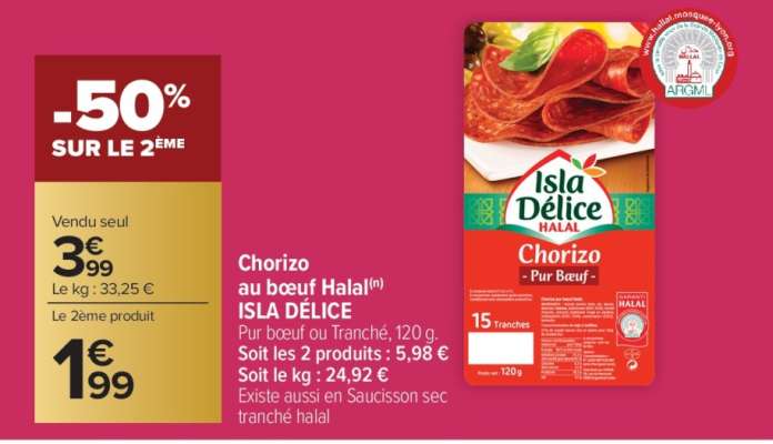 Chorizo au Boeuf Halal Isla Délice