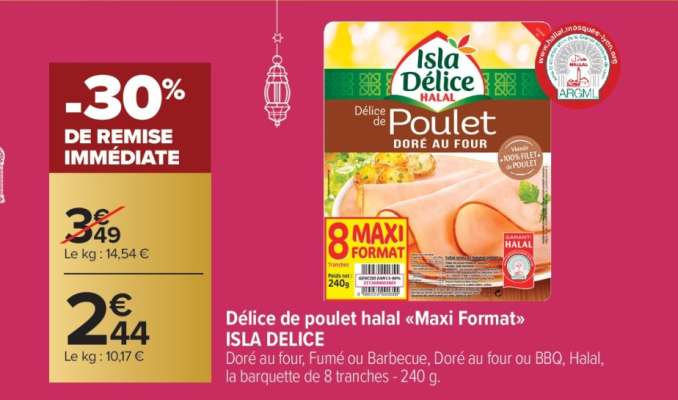 Délice de poulet halal «Maxi Format» ISLA DELICE