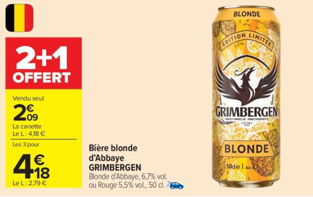 BIÈRE BLONDE D'ABBAYE 'GRIMBERGEN'