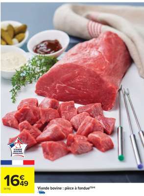 Viande bovine : pièce à fondue