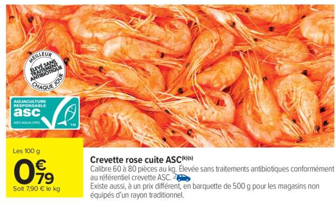 Crevette rose cuite ASC