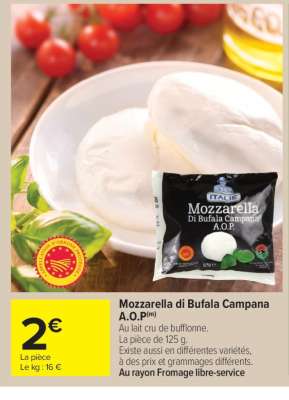 Mozzarella di bufala campana A.O.P.
