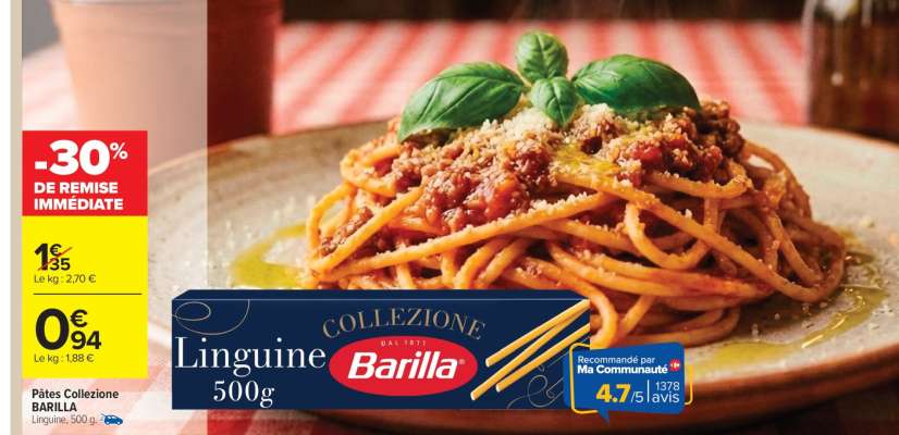 Pâtes Collezione BARILLA Linguine 500g